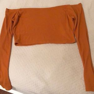 Orange off the shoulder long sleeve